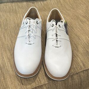 White Leather Lace-Up Shoes